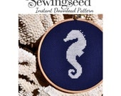 INSTANT DOWNLOAD Seahorse Silhouette Cross Stitch Pattern
