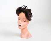 Vintage 1940s Hat : 30s 40s Mink and Wool Loop Hat