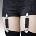 HEART SUSPENDER GARTER clips in black for stockings, tall socks, leg warmers, skirts, shorts, mini dresses, and lingerie - free shipping