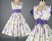 vintage 1950s dress . PAT PREMO . floral cotton . bolero . 3383