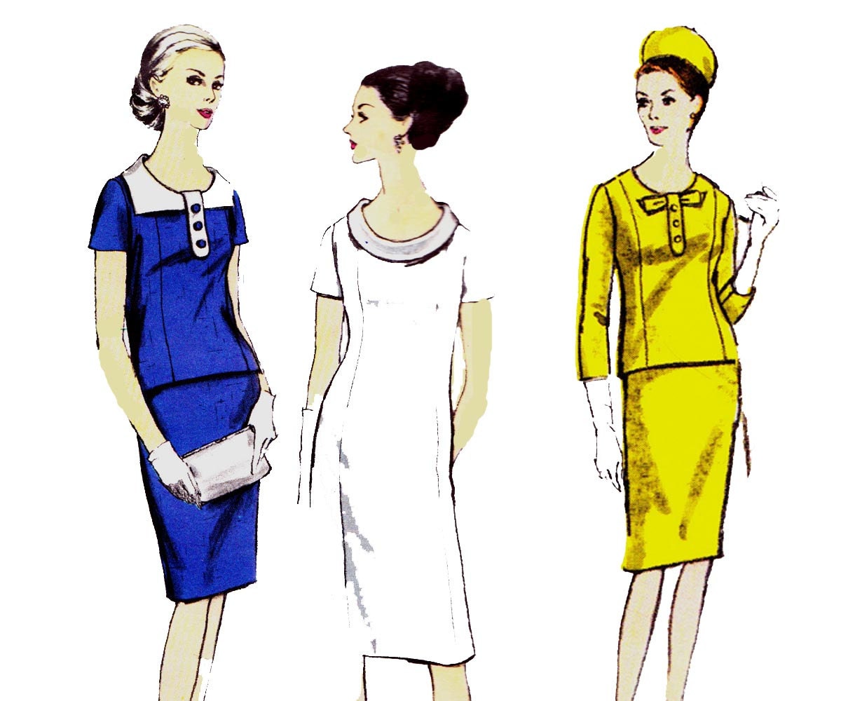 1960s Vintage Sewing Pattern Vogue 6499 Plus Size Dress Skirt and Top Size 22 1/2 Bust 43 inches