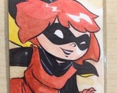 Bandette sketchcard by Cat Farris.