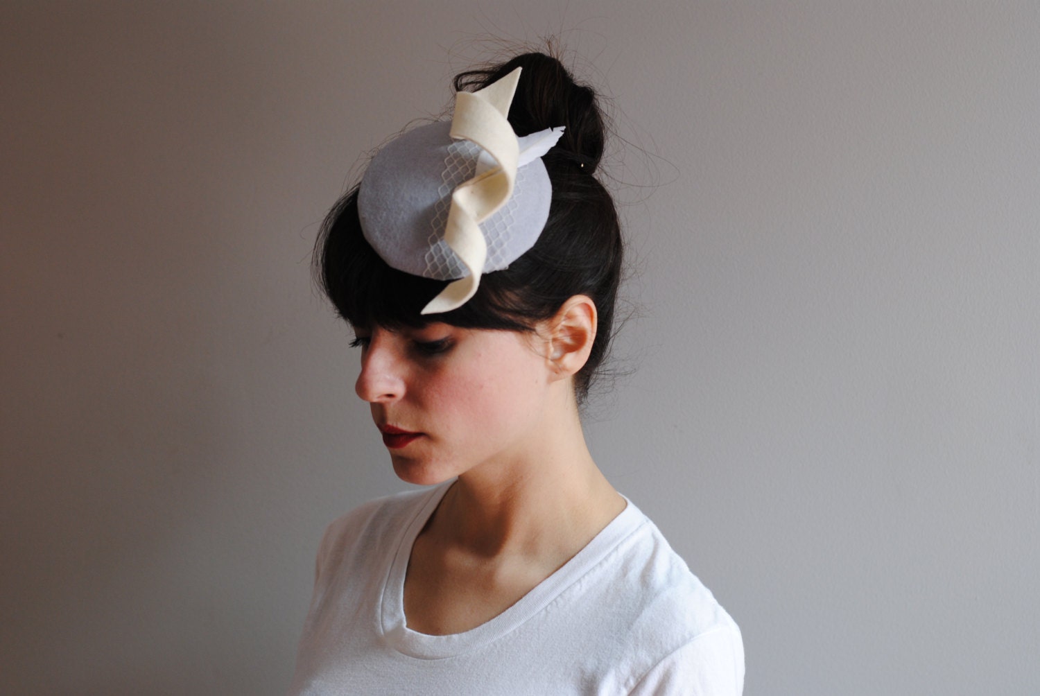 With a Twist Fascinator in WHITE by CIAO NINA