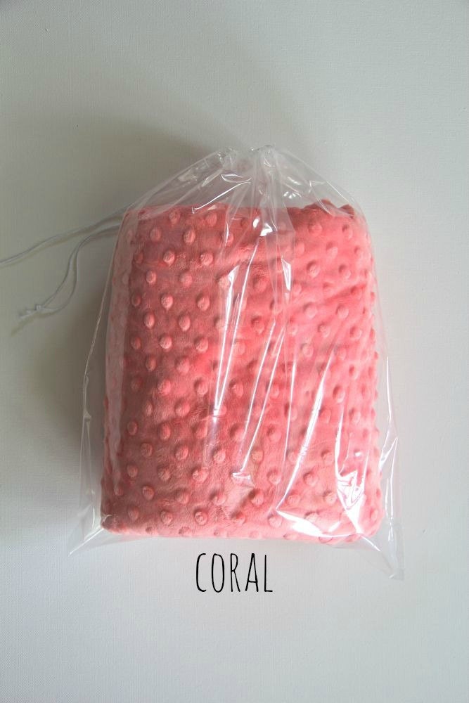 coral minky dimple dot destash