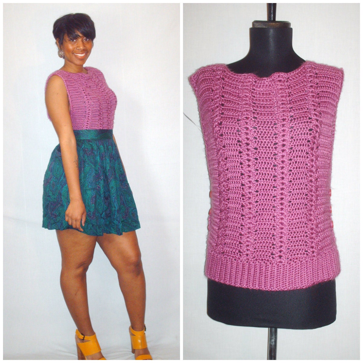 Vintage 1980s Crochet Sweater