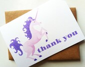 Set of 4 - Unicorn Thank You Cards