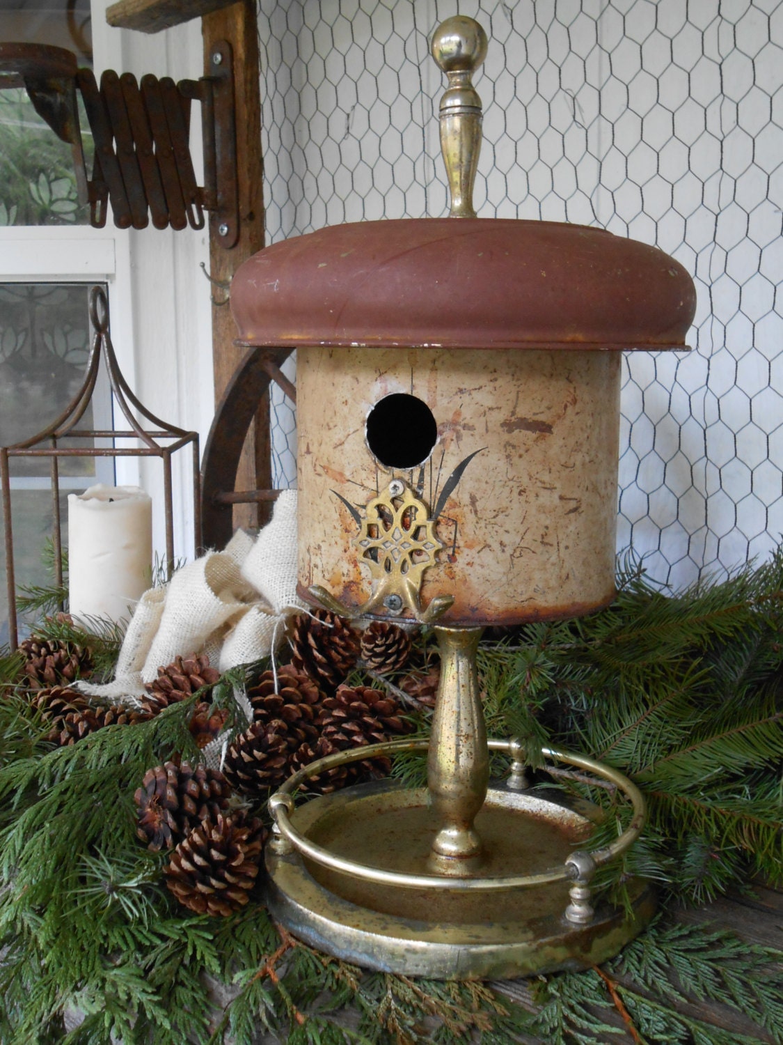 Rustic, Industrial Birdhouse, Bird House, primitive