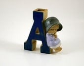 Japanese Stoneware Bud Vase - Typography Letter A