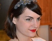 Sparkly Gray Beaded Headband Embroidered Sequin Charlotte Headband for Women and Teens Handmade by Jill's Boutique