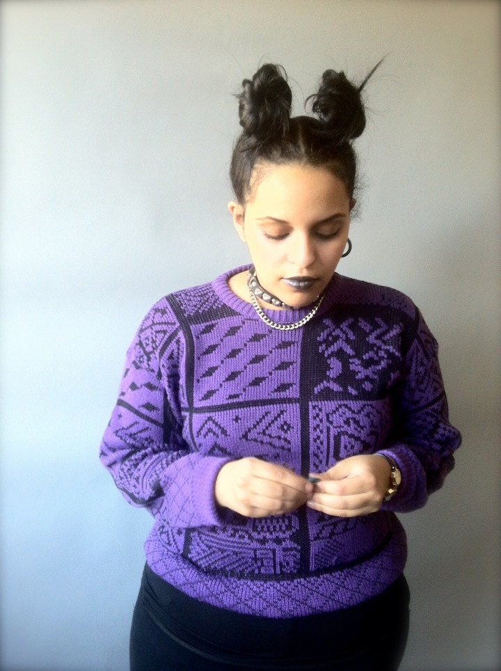 90's Purple Sweater M/L