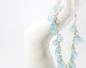 Blue Chalcedony Briolette Sterling Bracelet