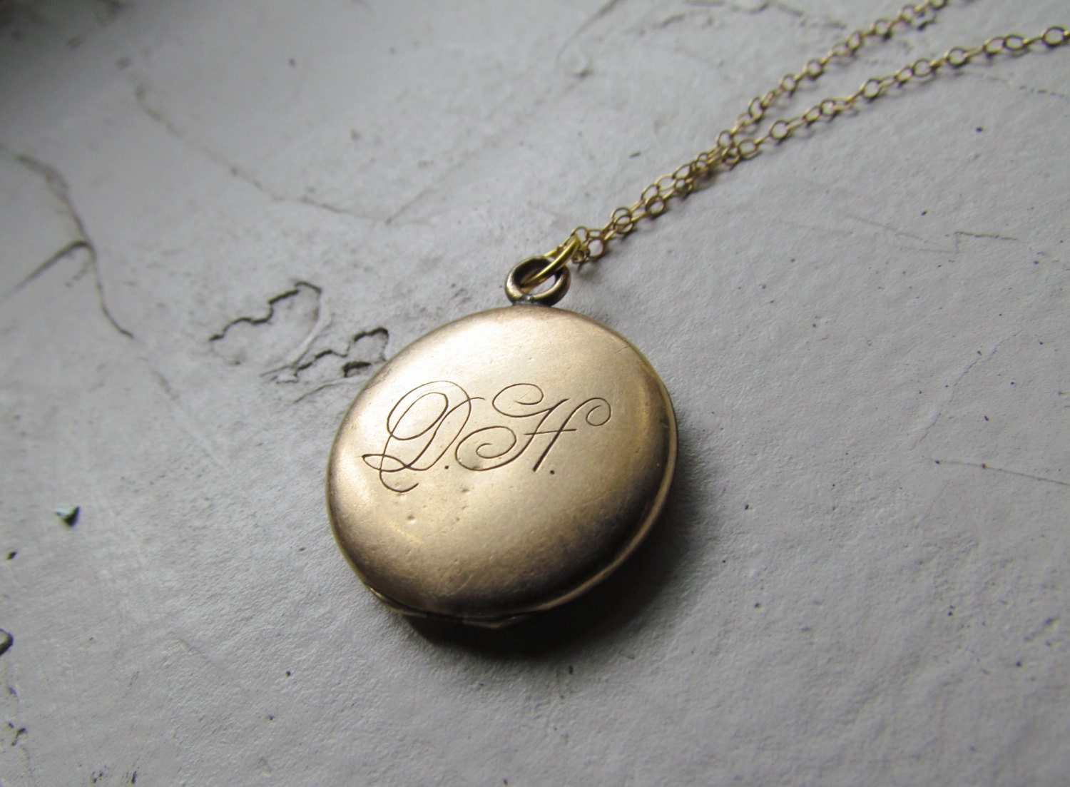Antique Locket with Monogram DH c.1900