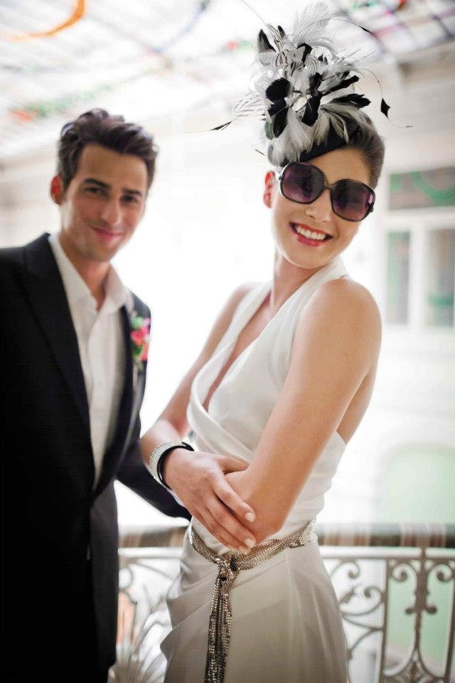 Women's Black White Cocktail Hat Royal Derby Headpiece Head Trim Ladies Wedding Hats Headware Royal Ascot  Fascinator Mother of the Bride