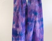 Scarf Lavender and Purple Long 100% Silk hand-dyed