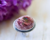 Mexican Fire Opal Sterling Silver Ring - Boulder Opal Ring - Size 7 - Velvet Memories