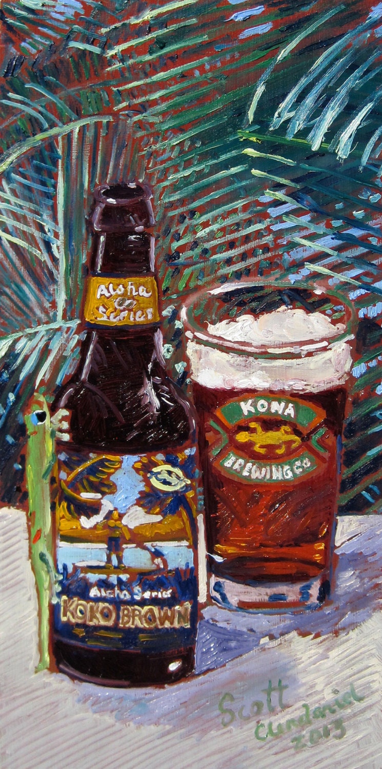 Beer Art Print of Kona Brewing Co. Koko Brown from Kona, Hawaii - Limited Edition Print Signed and Numbered
