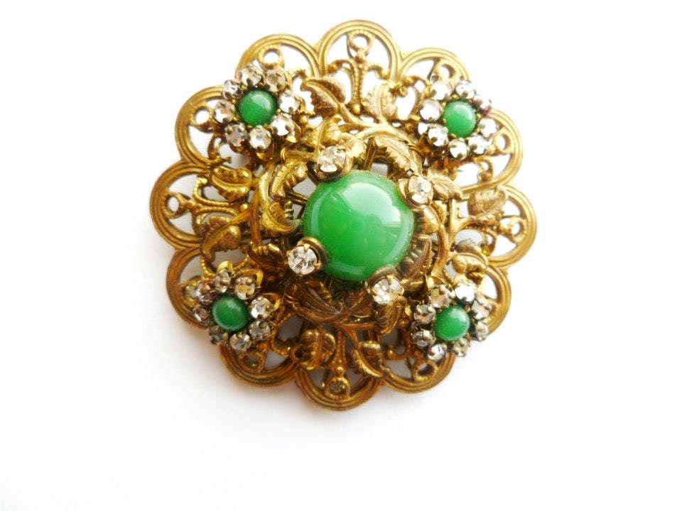 1950s Brooch Stanley Hagler DeMario Russian Gold Plating Vintage Designer