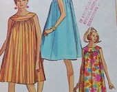 Vintage Simplicity 7597 Sewing Pattern -- 60s Sewing Patten -- Muu Muu Nightgown -- Medium Bust 34 36