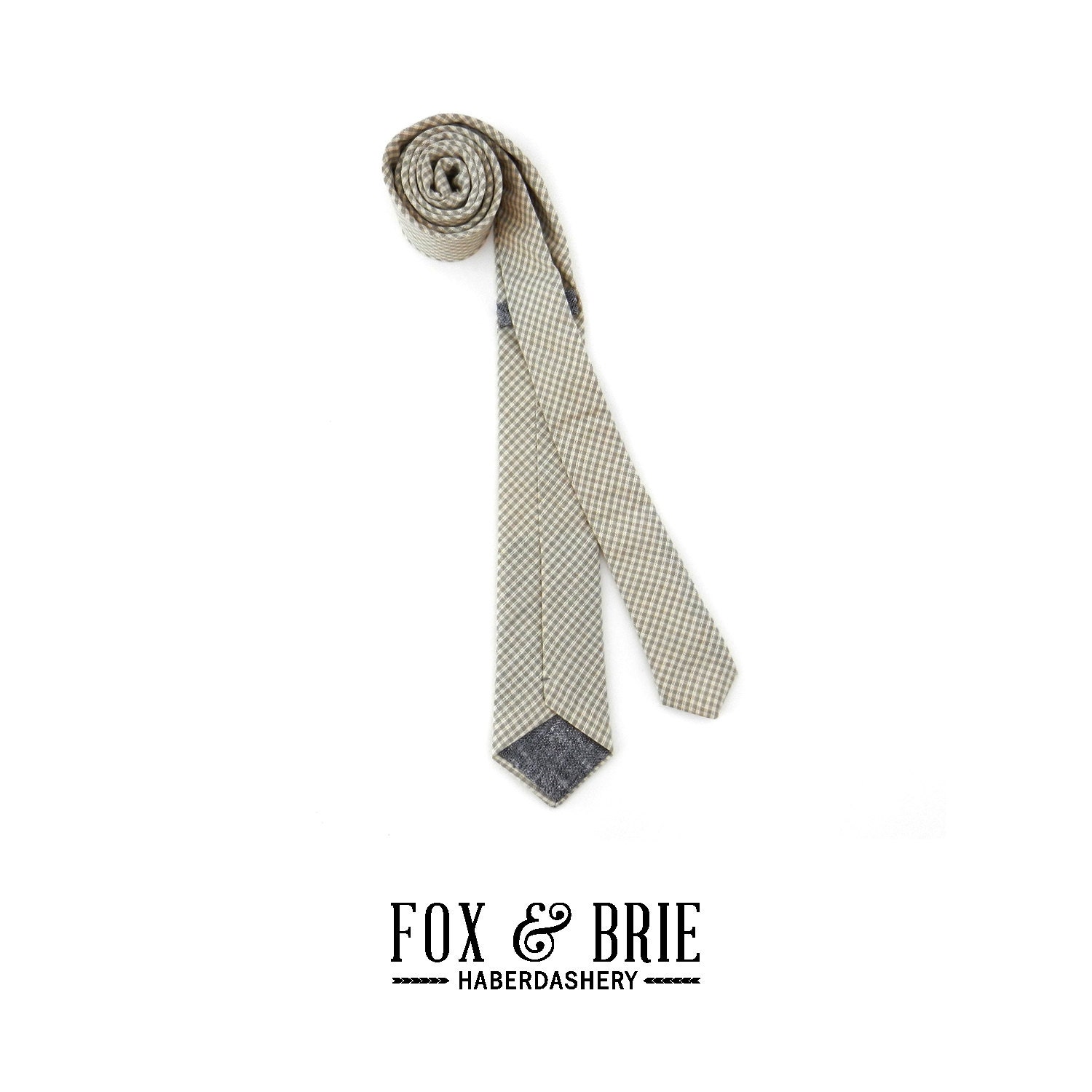 Natural Gingham Necktie