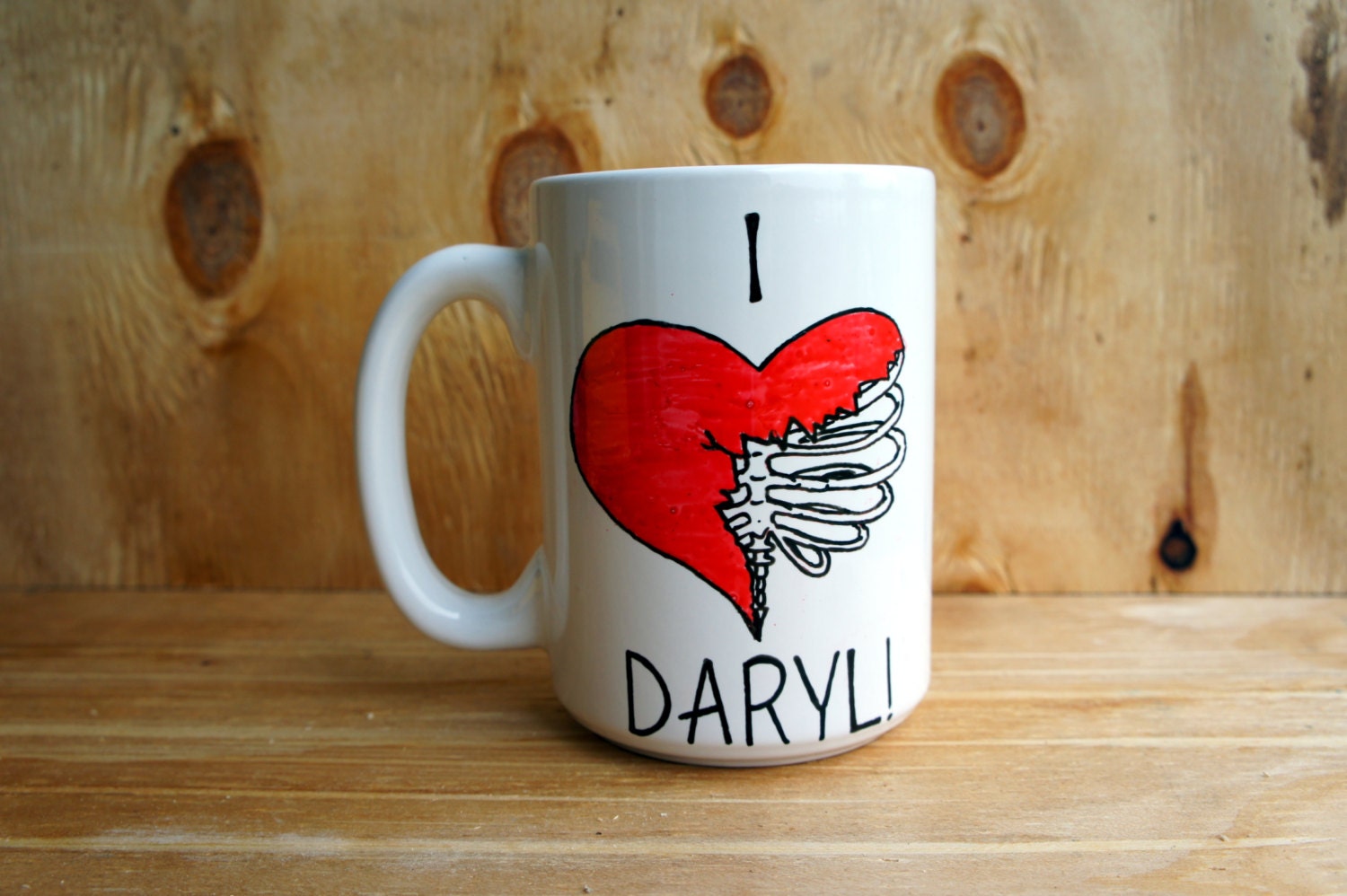 Walking Dead I love Daryl Dixon Zombie Heart COFFEE Mug Tea Cup