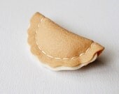 The Pierogi Pin - Wool Felt Food Brooch - Pennsylvania Dutch Dumpling