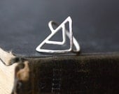 Triangle Ring - Sterling Silver - Made to Order - Hammered