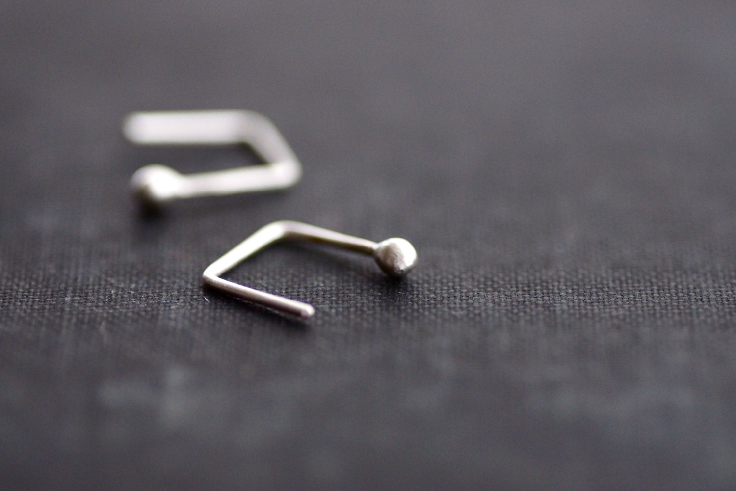 Sterling Ball Studs with Unique Tail