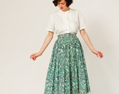 Vintage 60s Skirt - 1960s Full Skirt - Peridot Archways