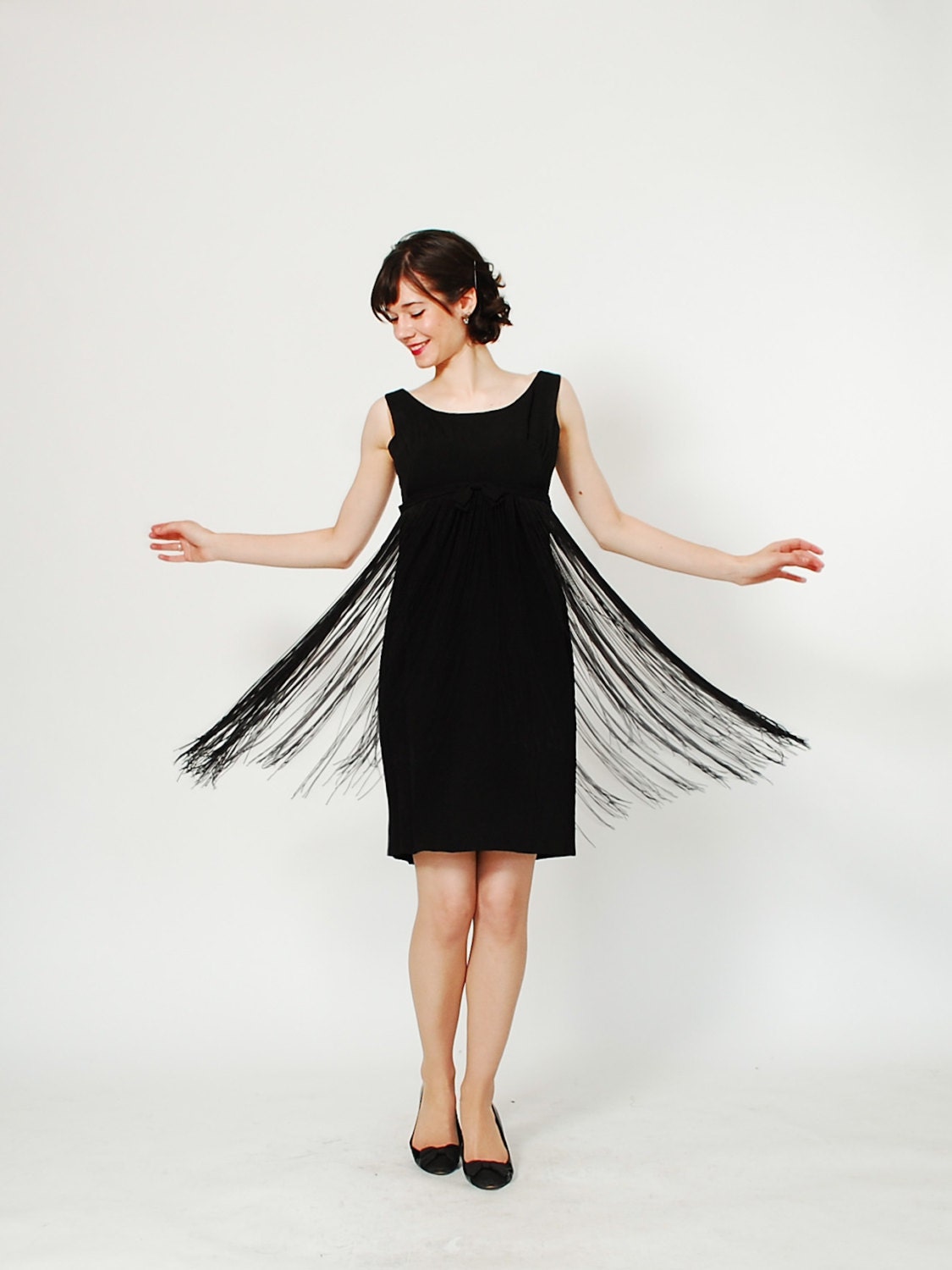 1960s Cocktail Dress - 60s Dress - Fringe Benefits