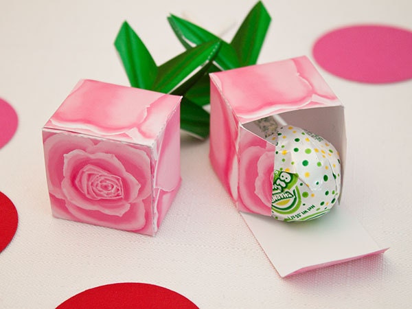 Rose LOLLIPOP Favor Box - DIY Printable PDF Il_570xn