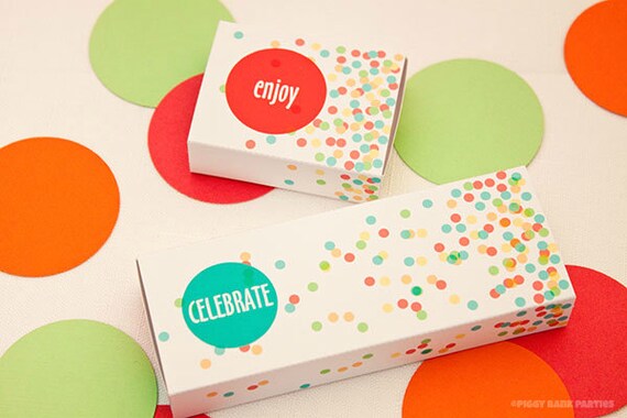 Confetti Matchbox Favor Box - DIY Printable PDF Il_570xn