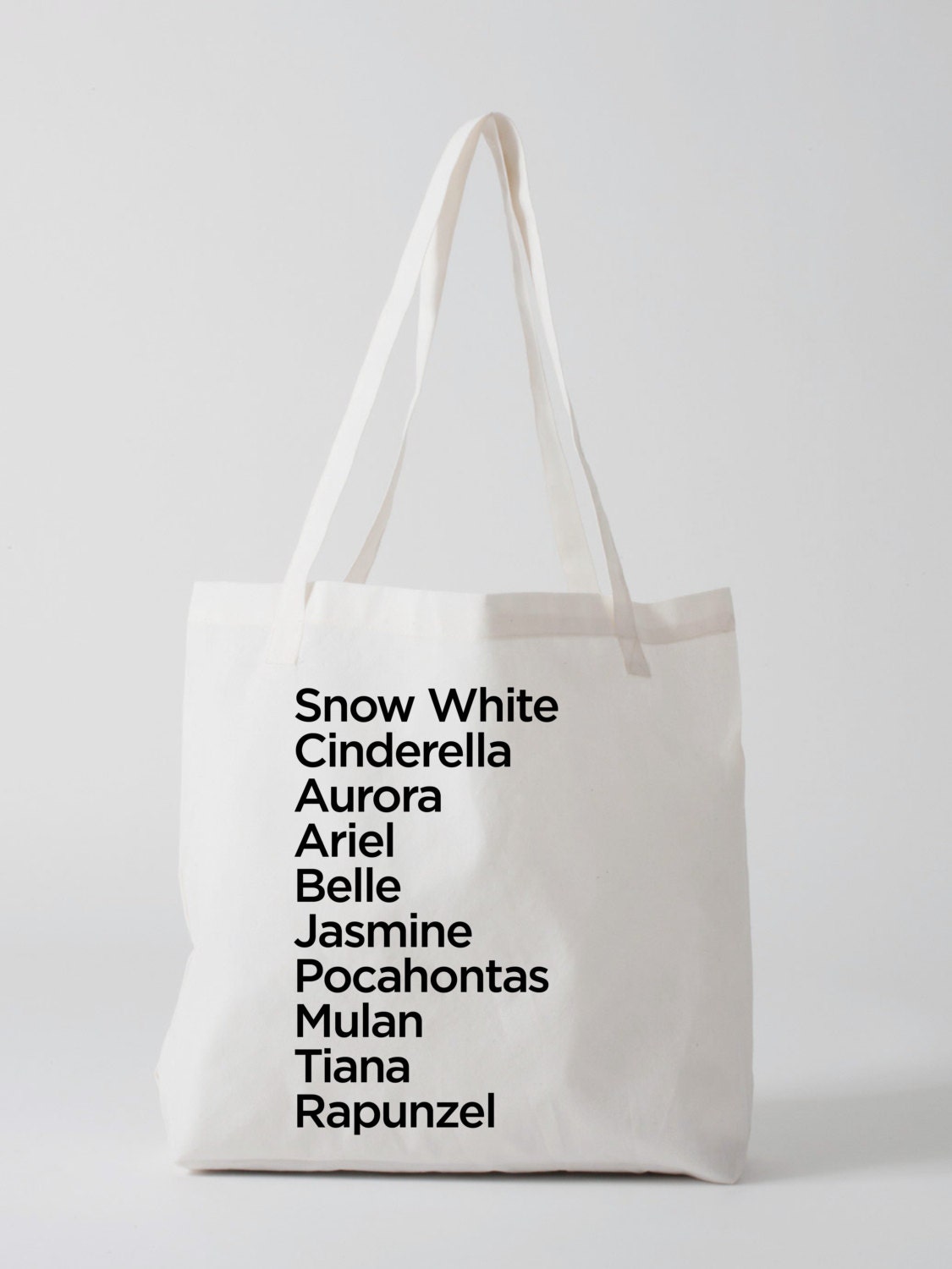 Princess Names Tote Bag - One Size - Poly-Cotton Construction - American Apparel