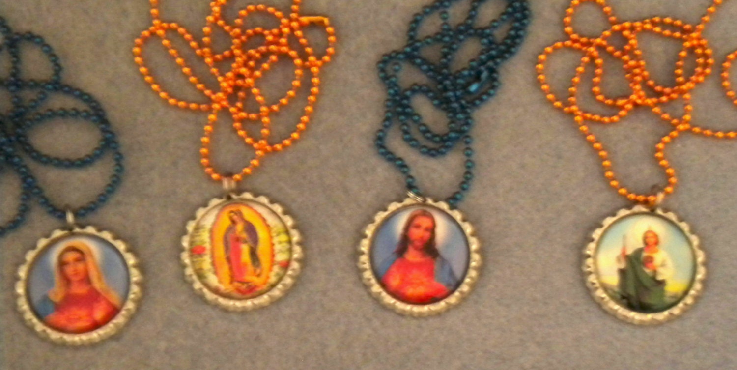 Religious Figures Necklace Choice of Jesus Mary or Saint Jude