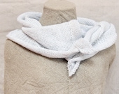 Sugar Cube - Sprays of iridescent sequins on a chunky knit cotton linen infinity scarf