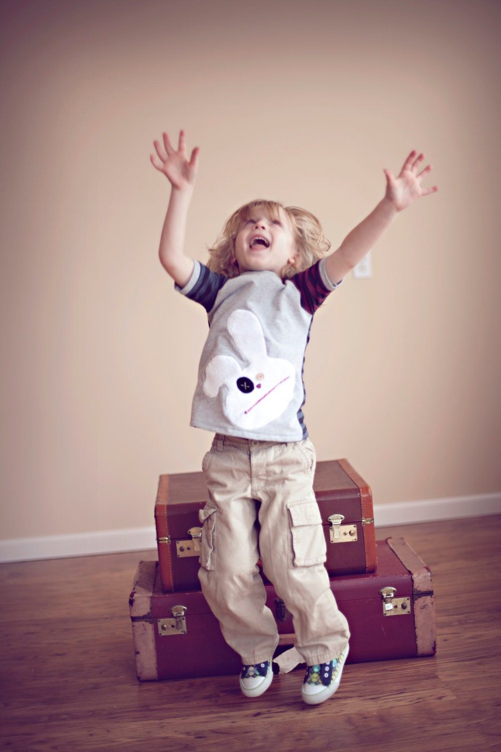 Boy child easter bunny t shirt Azaar the bunny t-shirt by Janum spring summer baby toddler