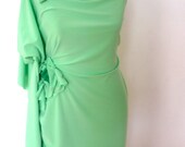 Mint green dress with bright green accent on waist, fit size 6-8, for special occasion ready to ship out, handmade by Cheryldine
