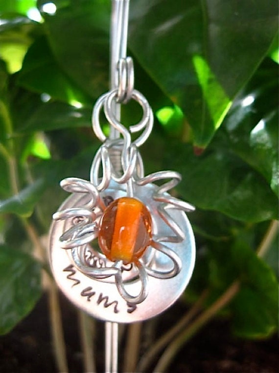 Plant Marker Stake Hand Stamped Mums