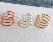 Triple Band Toe Ring - Silver, Gold or Copper