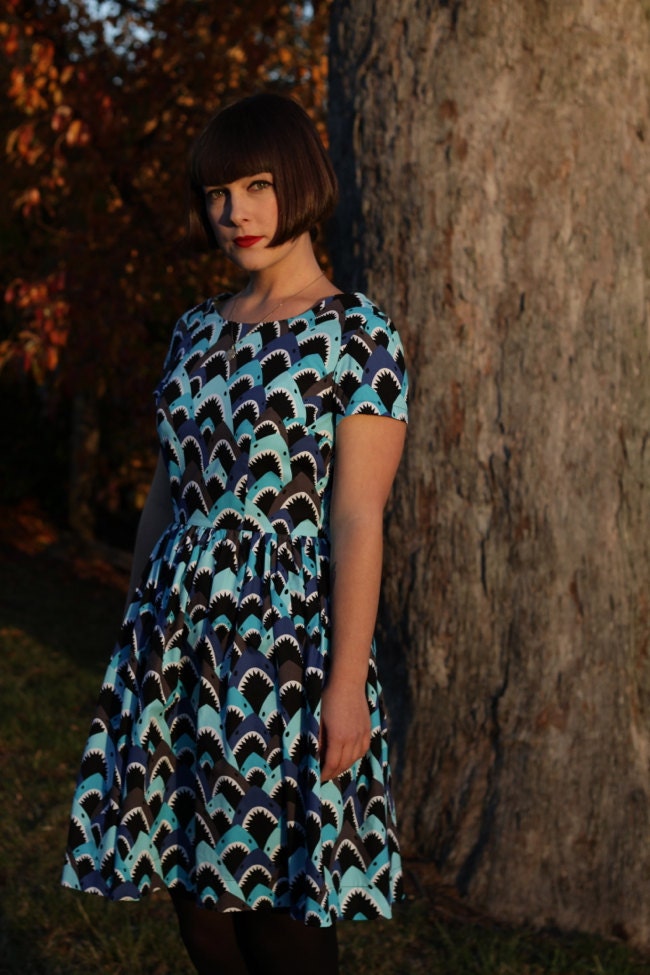 Jaws dress - mod shark print