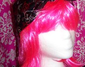 Graffiti Skater Skulls - Headband - Red Black Gray - Tie back - Thick - 4 inches Wide - Rosie the Riveter