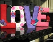 SALE  LoVe Yarn Wrapped 8in Blinged out Letters