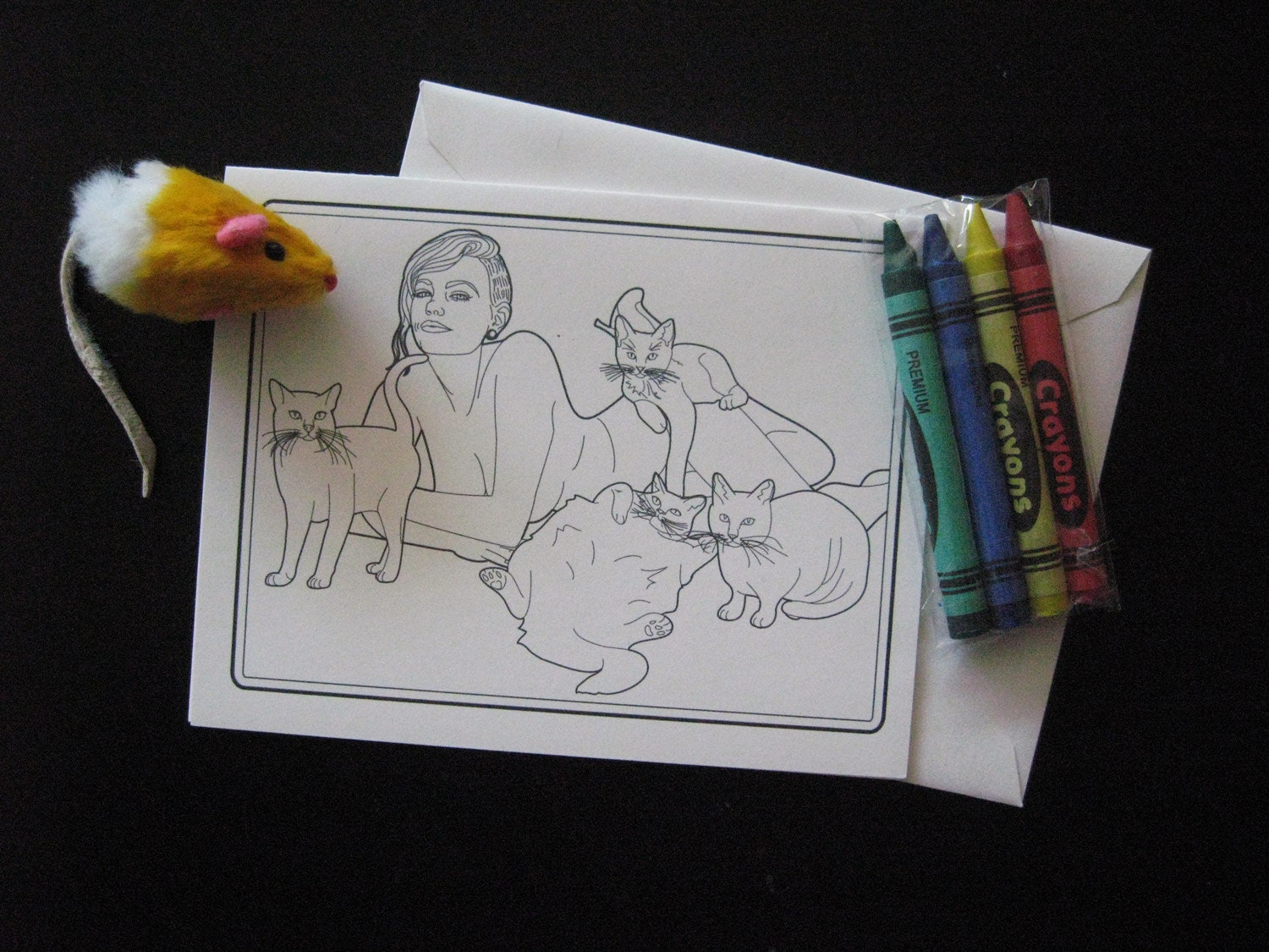 Crazy Cat Lady - Coloring Book Greeting Cards from Scarlet Tentacle