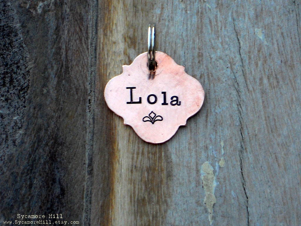 The BOHO Tag with design stamp - Vintage Inspired Pet Tags (TM) - Custom Handmade by Sycamore Hill