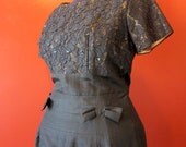 Cocktail Dress LBD black lace L XL 1950s
