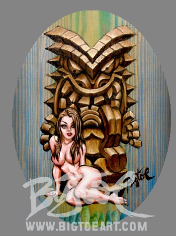 Sexy Lusty Tiki BigToe Silver Tone Choker