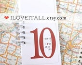 10 Things I Love About You Birthday Wedding Anniversary Engagement  // Romantic Coupon Book . Mini Album // Deployment Gift Him Her