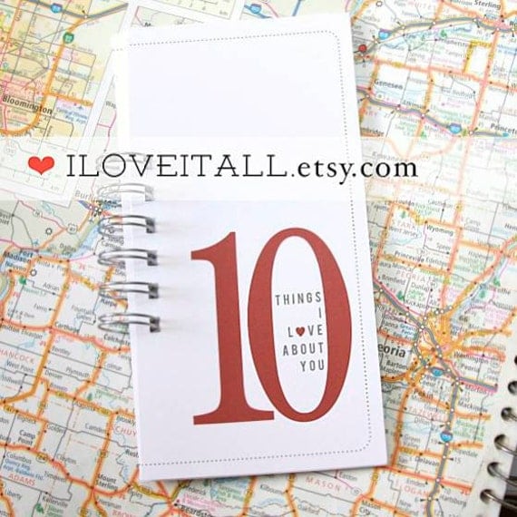 10 Things I Love About You Birthday Wedding Anniversary Engagement  // Romantic Coupon Book . Mini Album // Deployment Gift Him Her