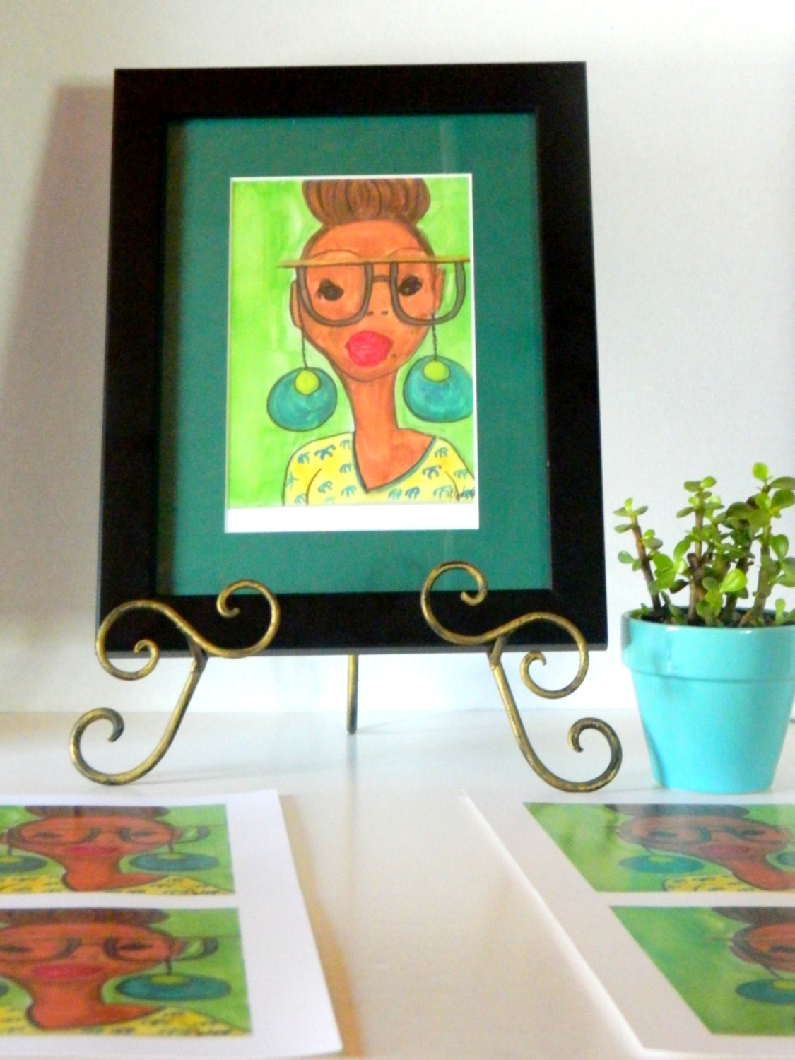 Hipster Portrait, Art print, African American Art, Pop Art, Shelia