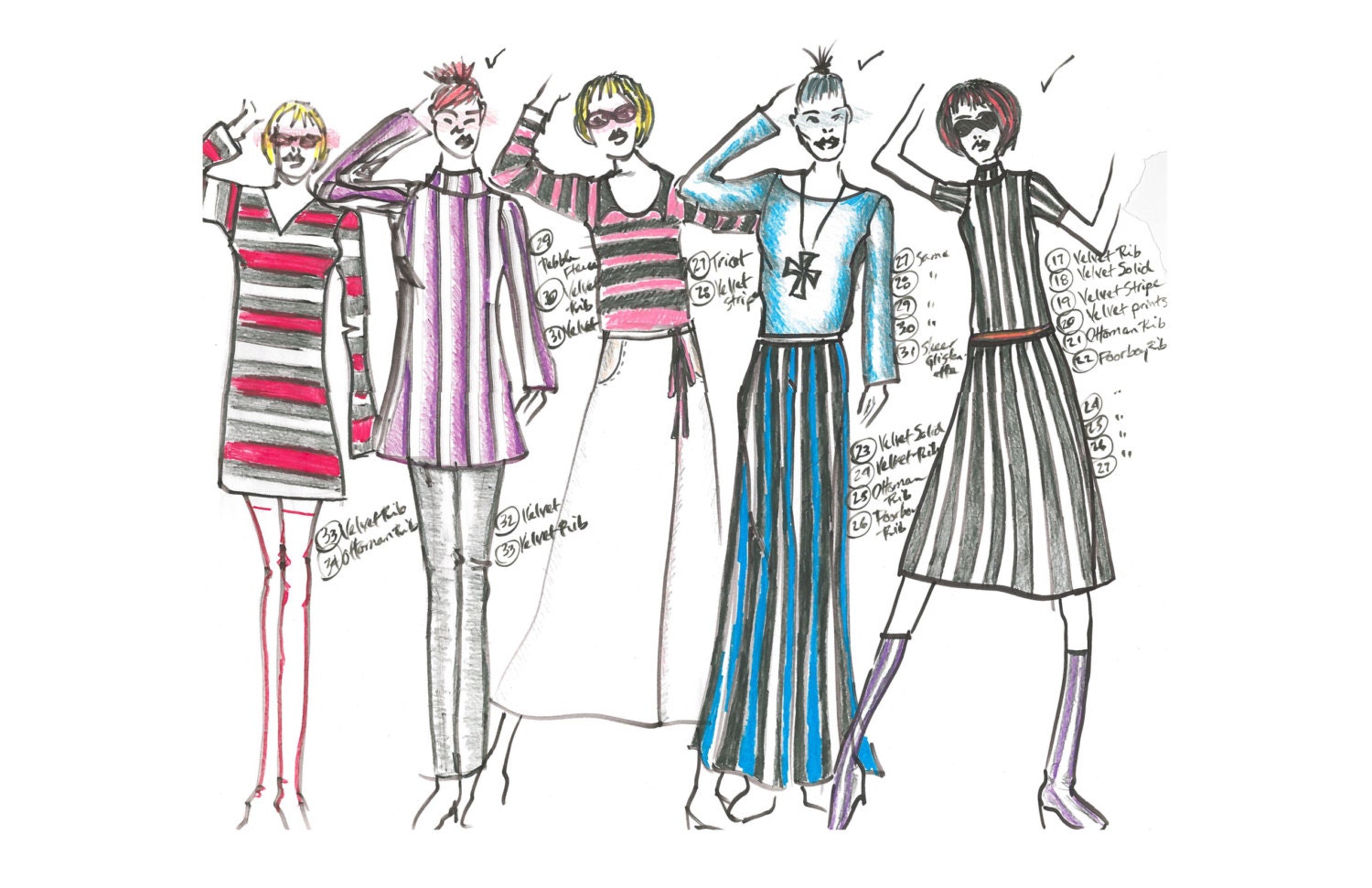 The Devil Wears Stripes Fashion Illustration