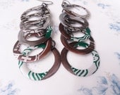 Starbucks Hoop Earrings Recycled Soda Can Jewelry Aluminum Can Eco Friendly Earth Friendly